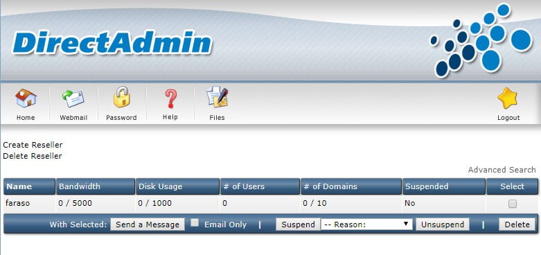 Introduction to the Admin area in the DirectAdmin