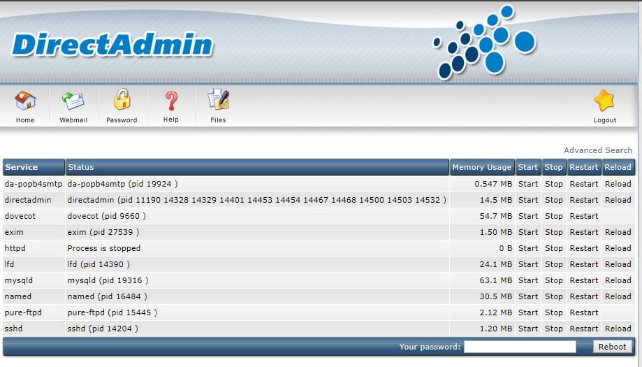 Introduction to the Admin area in the DirectAdmin