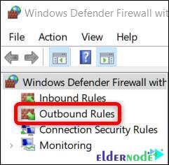 outbound rules in windows defender firewall