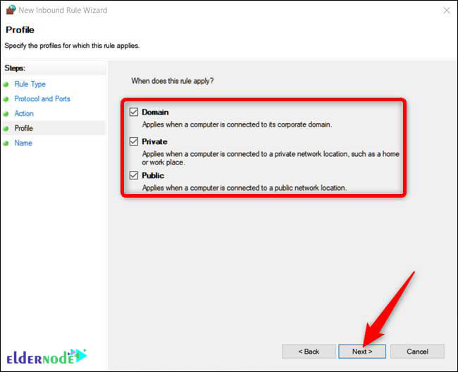 how to open a port on a Windows firewall