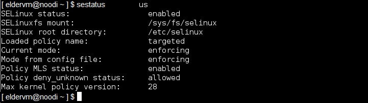 selinux config file view