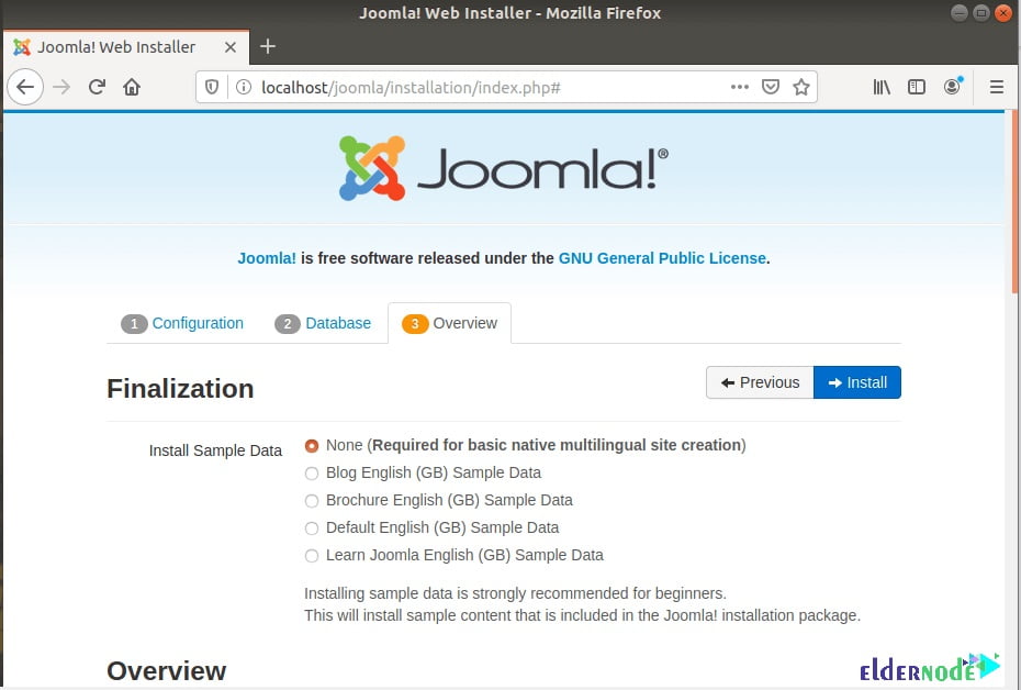 joomla overview on debian 10