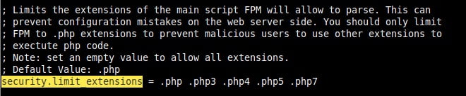 security limit extensions on nginx