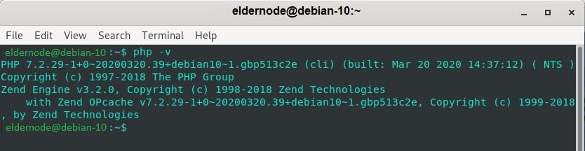 php version view on debian 10