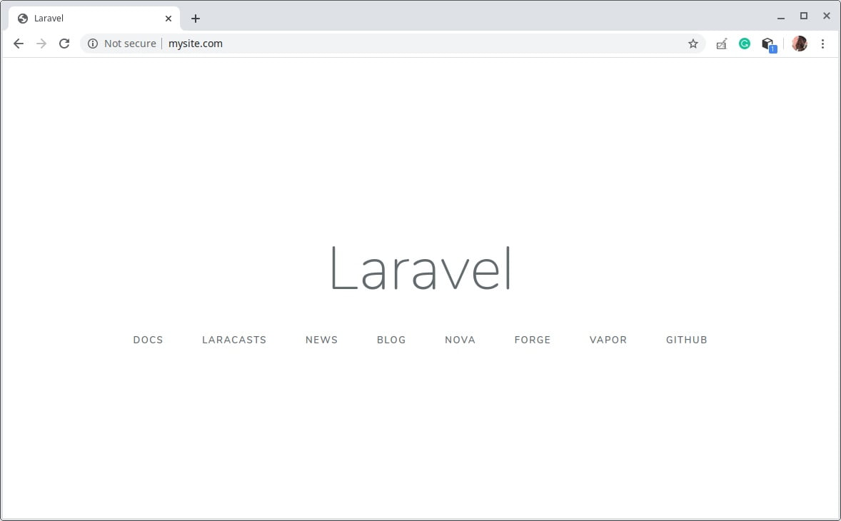laravel test page after install on centos 8
