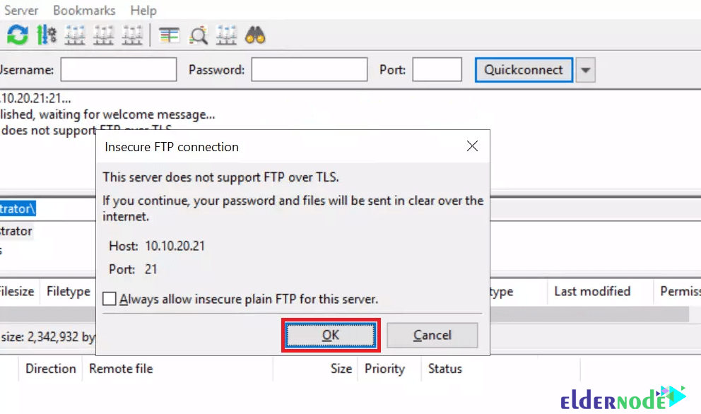 how to connect to external server filezilla windows