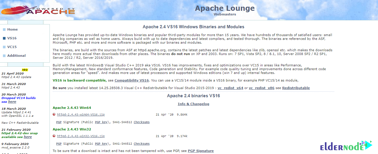 download apache web server for windows 64 bit