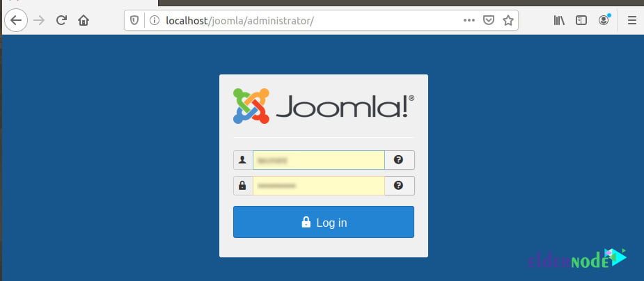 joomla login page on debian 10