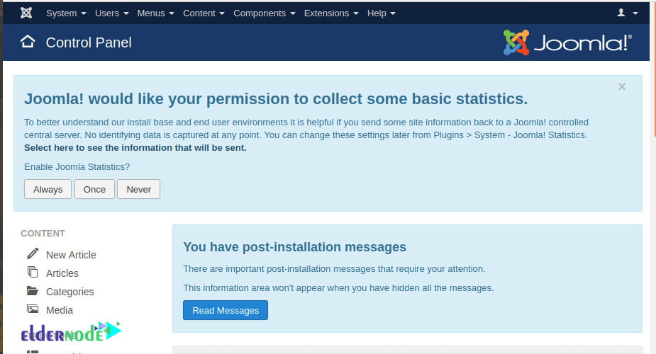 joomla complete install on debian 10