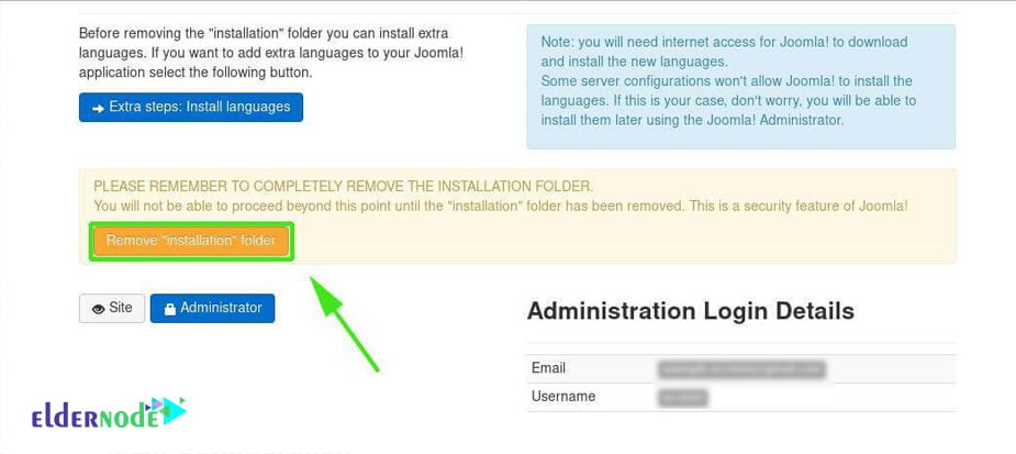 delete joomla install file on debian 10