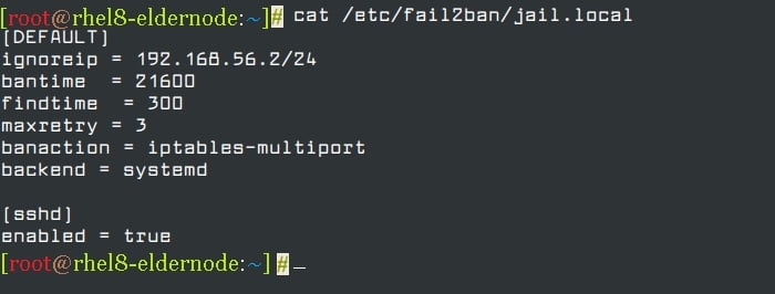 Fail2ban настройка centos 8