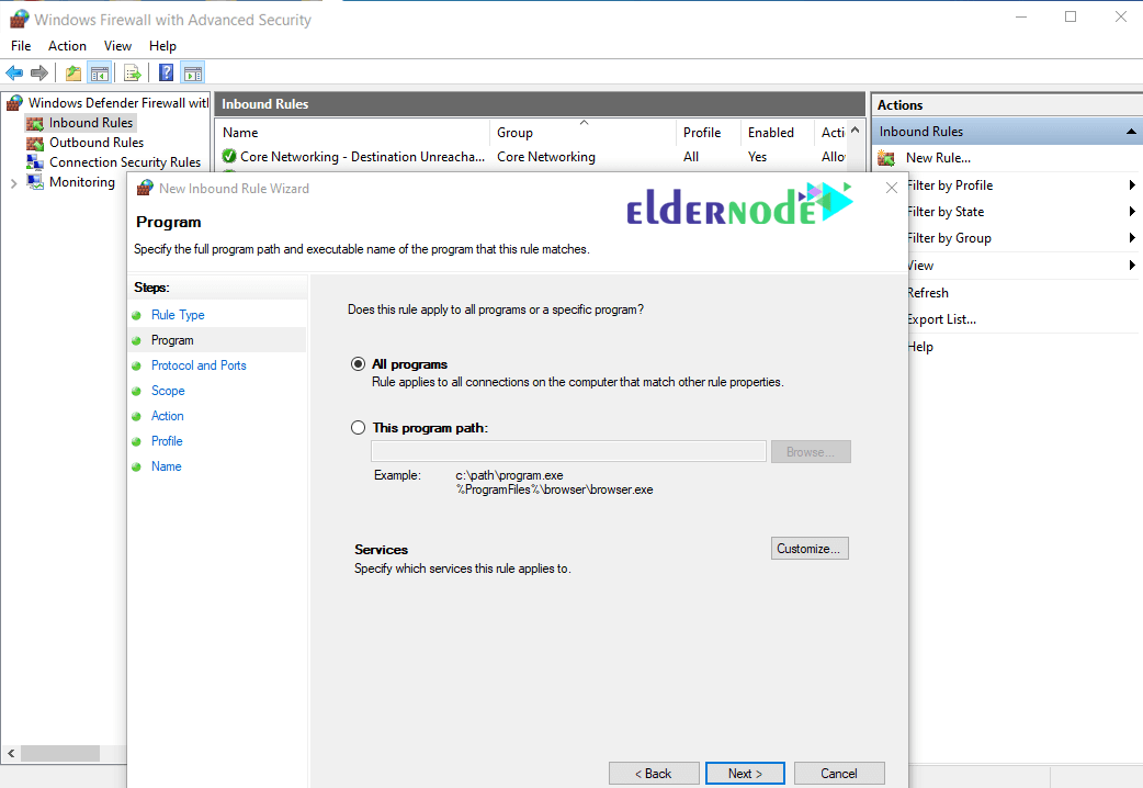 How to add a Rule in Windows Firewall Eldernode Blog