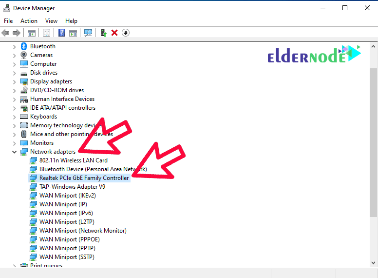 network adapter settings in device manager