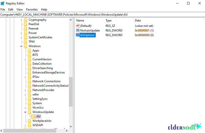 hkey_local_machine software policies microsoft windows windowsupdate au