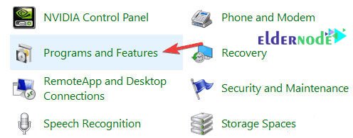 program and features in windows 10