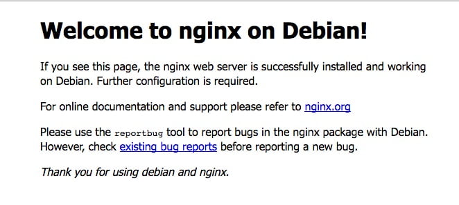 welcome to Nginx page