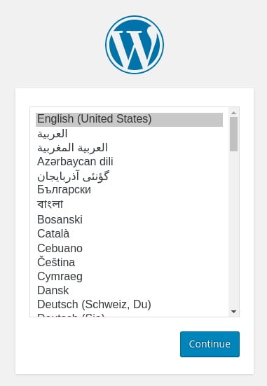 select the language of wordpress
