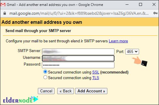 Add SMTP setting on Google Mail