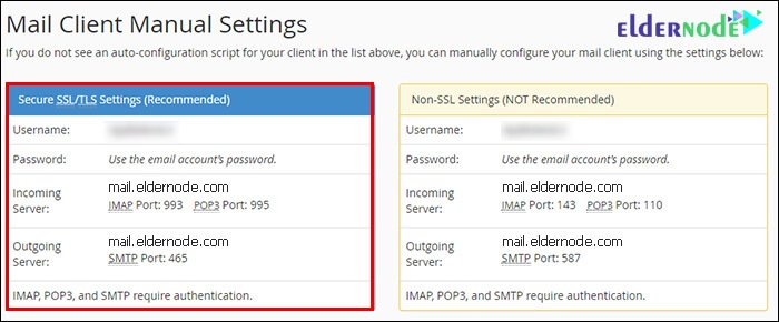 mail client manual setting