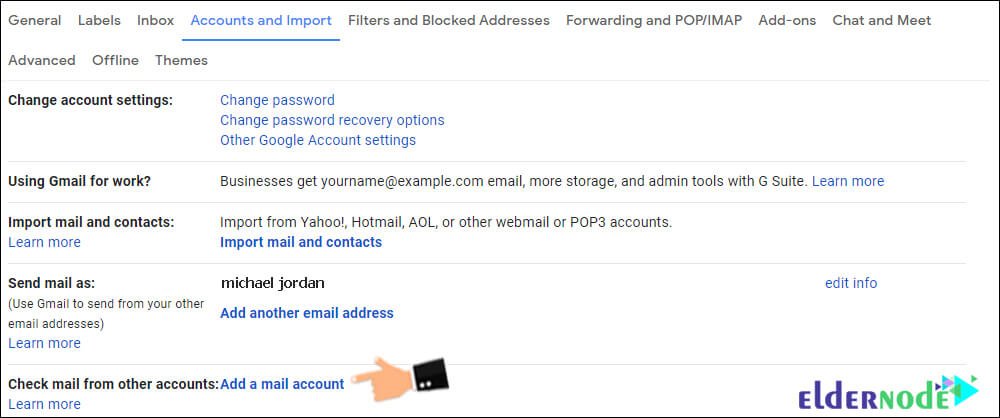 Check email account from other account on Gmail
