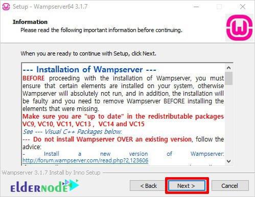 third step for install wamp server on windwos 10