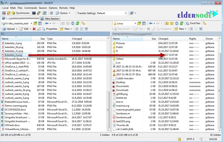 transfer files with winscp