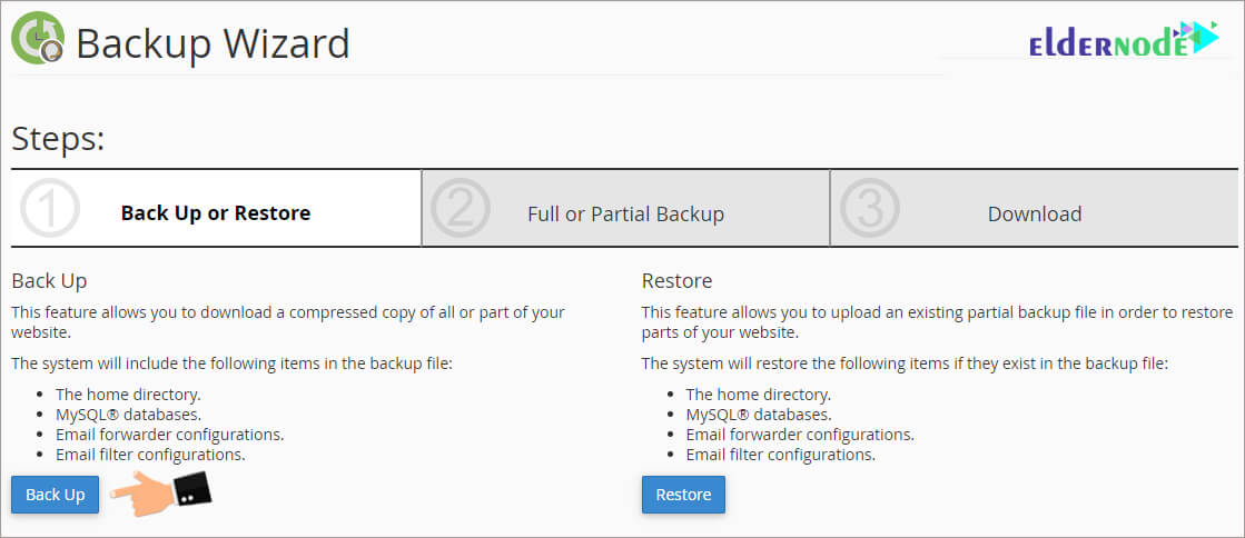 cpanel file manager v3 backup website