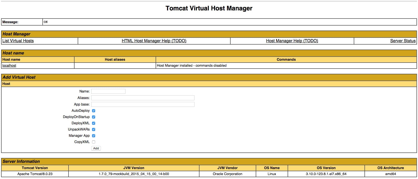 apache tomcat 8 start