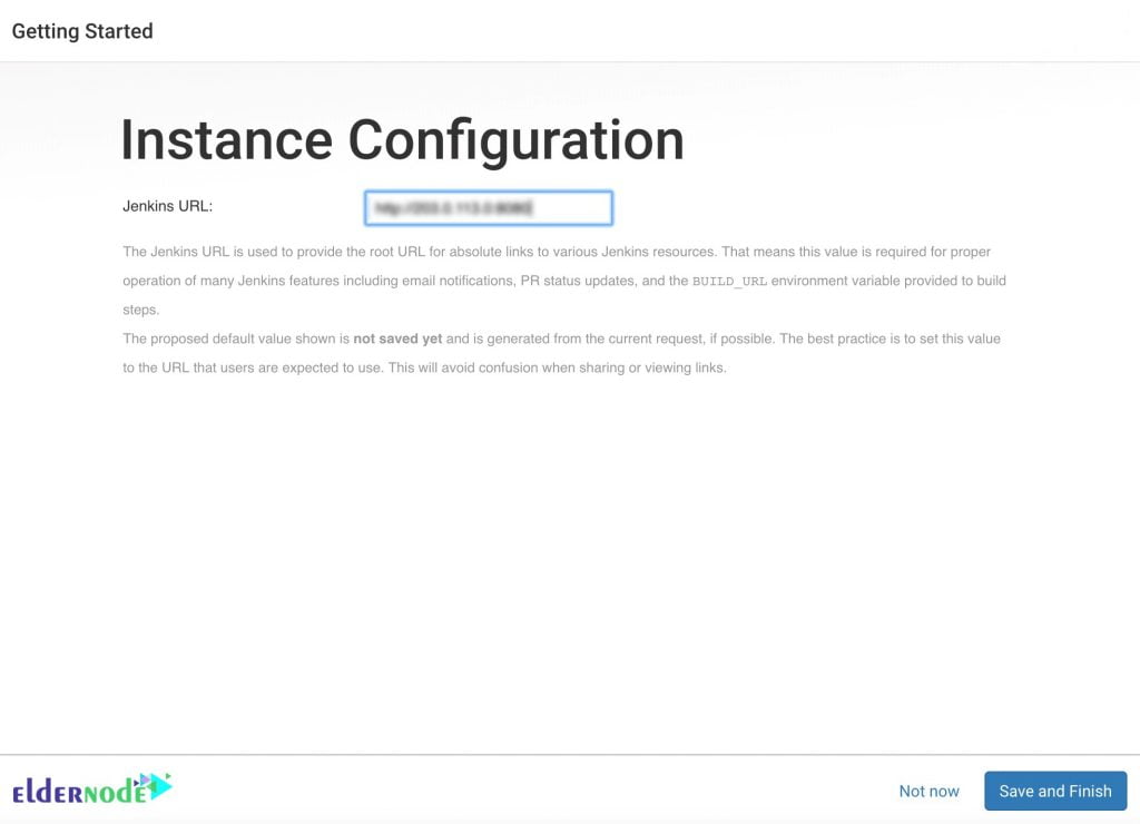 Jenkins's instance confirmation page