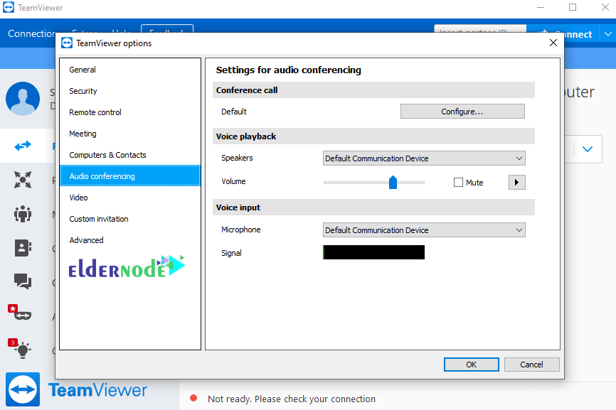 Auto Conferencing settings in teamviewer