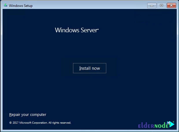 Installation progress in Windows Server 2019