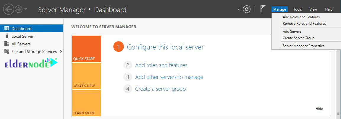 add roles and features in server manager