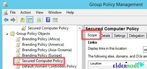 scope tab in secured computer policy