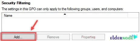 add or remove in security filtering in Active Directory