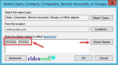 How to enter the object names in active directory