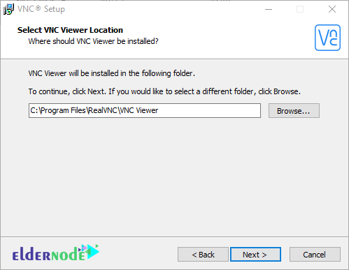 select vnc viewer location