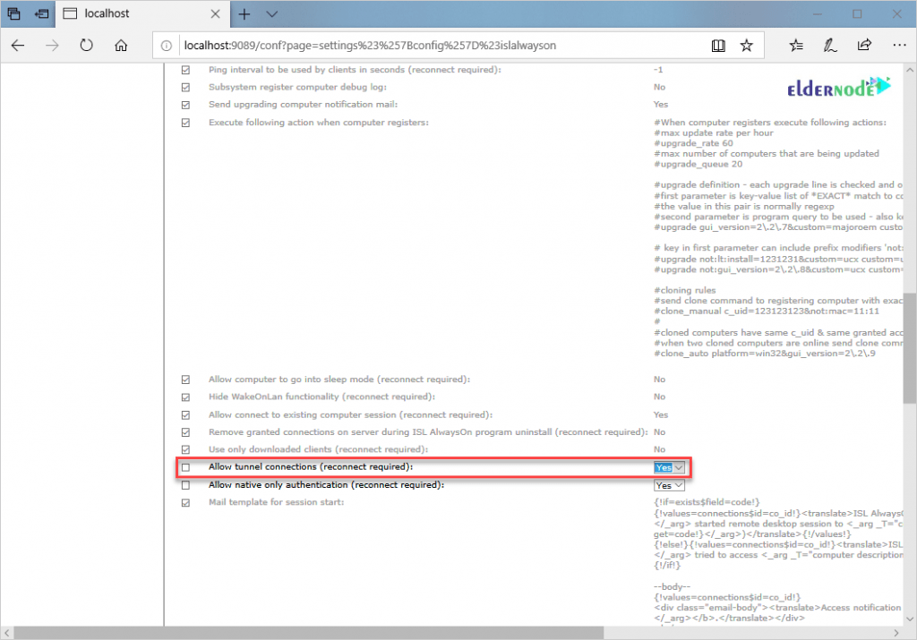 Allow tunnel connections