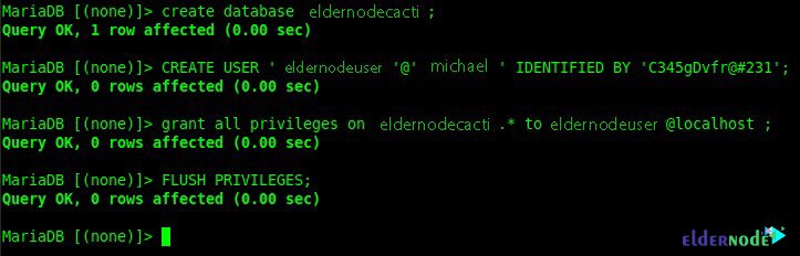 how to Create DB and User in cacti