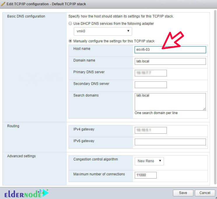 change hostname in vmware esxi 6.7?