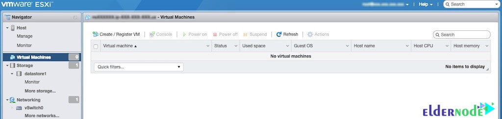 virtual machines settings in esxi 6.5