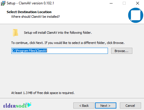 destination location to install clamav