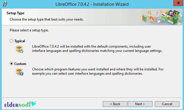 how to select libreoffice setp type
