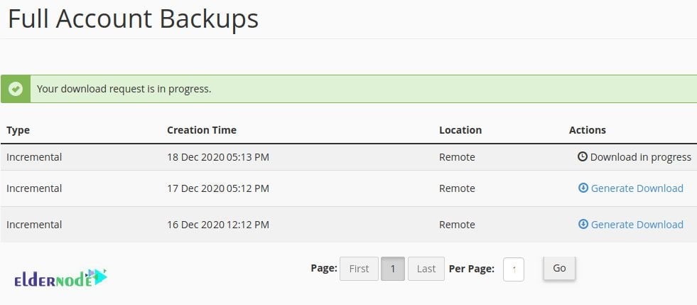 JetBackup download of backups