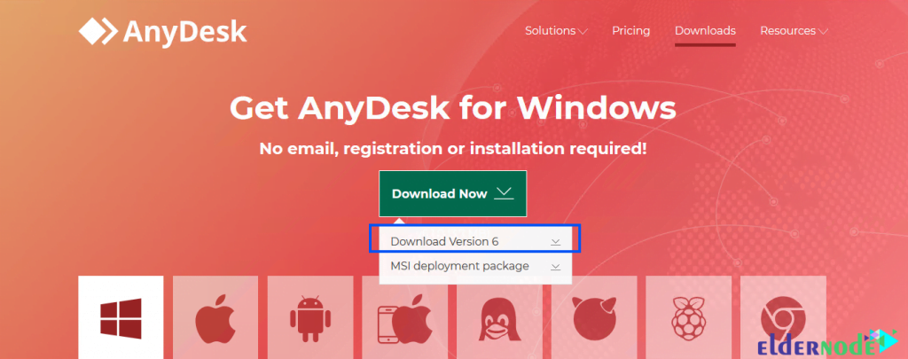 install any desk on windows server 2016