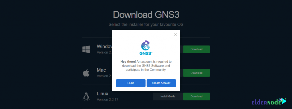 how to create an account in gns3