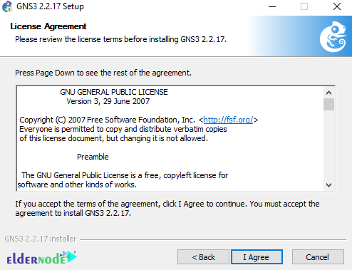 license agreement of gns3