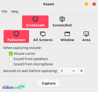 Kazam screen recorder