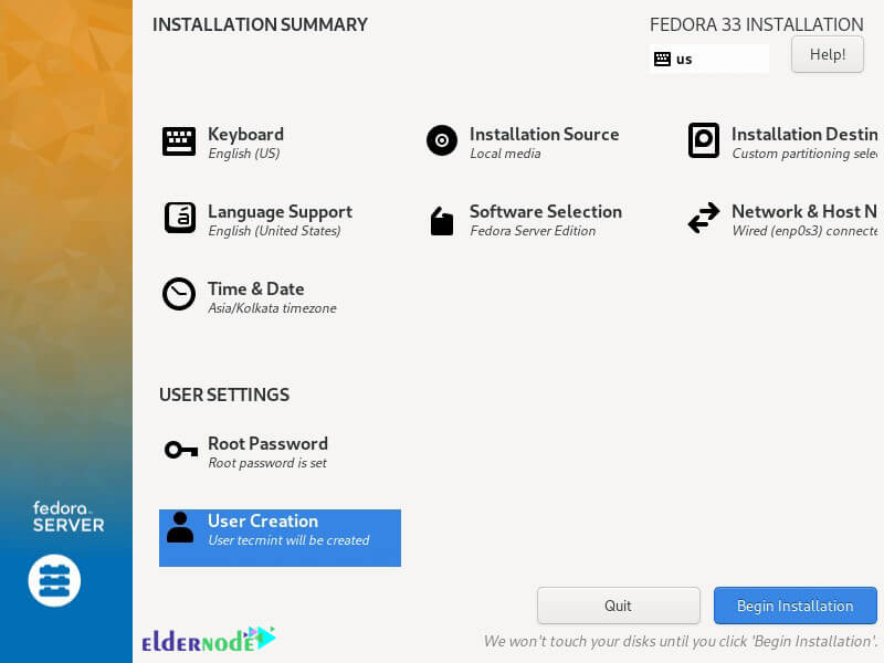 how to Begin Fedora Installation