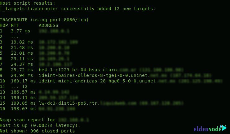 Use Traceroute to track packets on Nmap