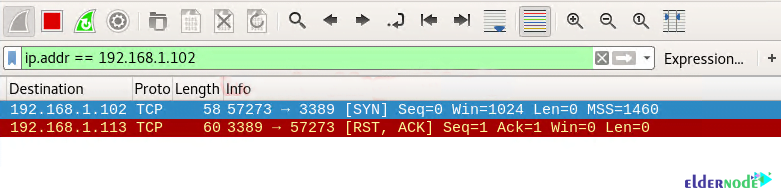 data transfer with wireshark